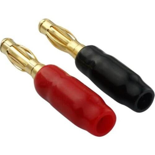 Audiophile Banana Plug Audio Plug Free Welding Lantern Banana Male Head Pure Copper Gold-plated Anti-oxidation Good Conductivity