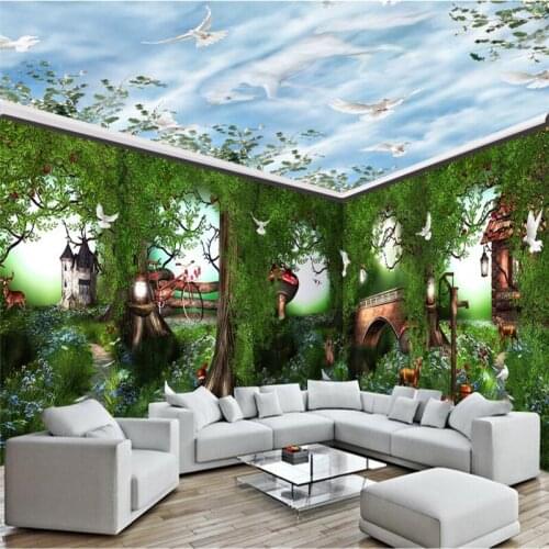 Beibehang fairy tale forest rural pastoral custom 3D wallpaper living room Art Restaurant mural murals-3d wall papers home decor