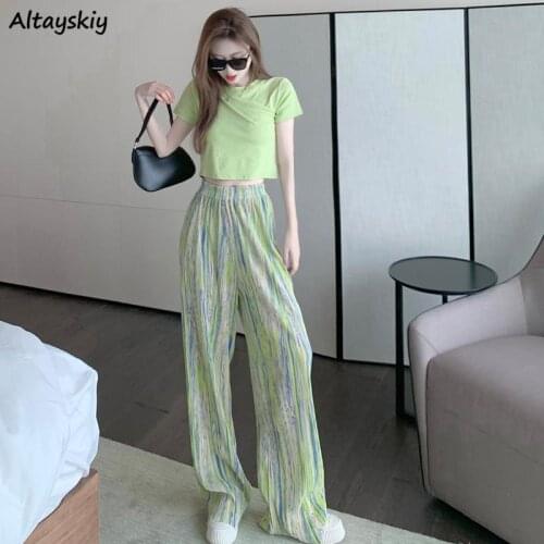 Pant Sets Women Casual Sexy Female Summer Hot All-match Streetwear Vintage Chic Simple Loose Retro Fashion Popular Ins Daily New