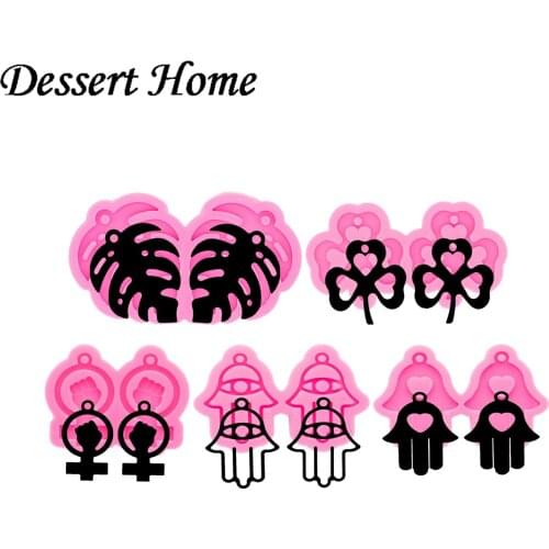 DY0523 Alien/Rabbit/Hamsa Hand/Palm tree Earrings Epoxy Resin Molds for DIY Jewelry Shiny Glossy Silicone Mold Wholesale