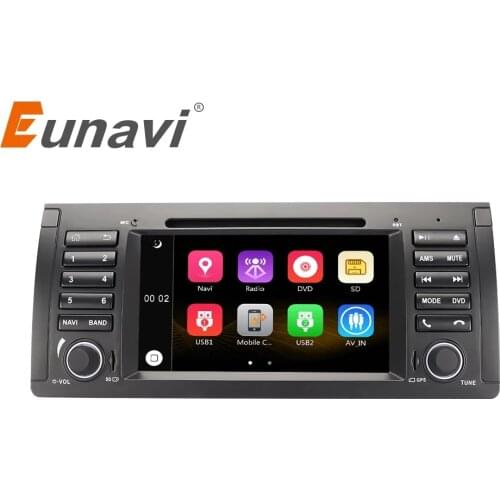 Eunavi 1 Din Car DVD Player For BMW E39 E53 X5 Range rover 7'' stereo radio GPS navigation Steering wheel Control bluetooth swc