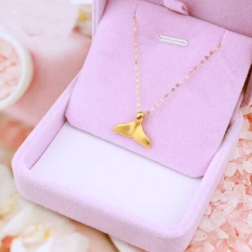 Hot sale 24K Yellow Gold Pendant Women Fish tail Necklace Pendant