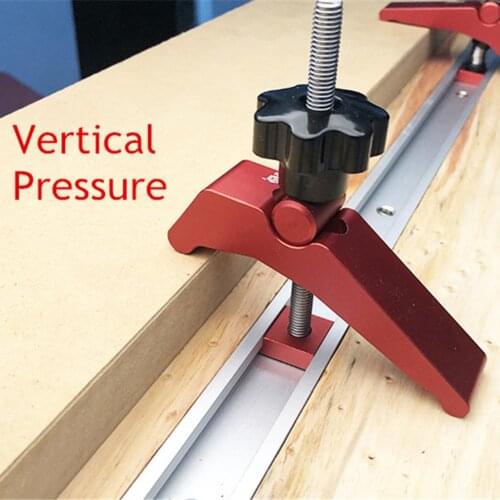 Woodworking Tool Aluminum Alloy Quick Acting Hold Down Clamp T-Slot T-Track Clamp Set Fast Woodworking Hand Tool