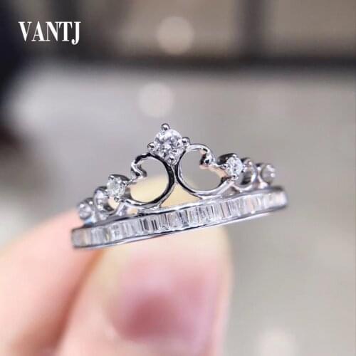 VANTJ Natural Diamond 18K Gold Pure Gold Ring AU 750 Gold Solid Gold Rings Fine Jewelry For Women Lady Party Wedding Gift Box