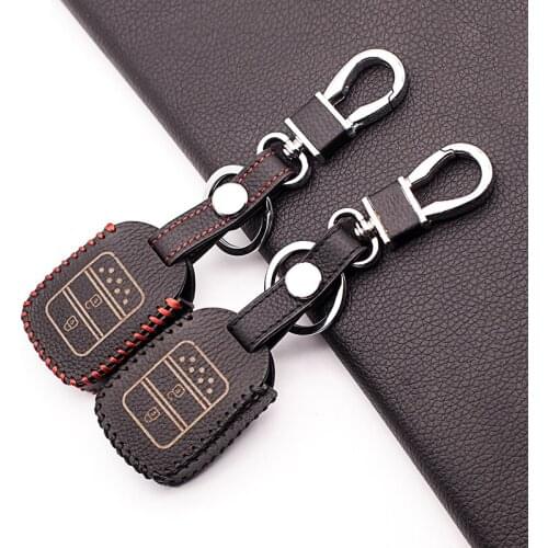 Leather car key cover for Honda Xrv Xr-v Cr-v Accord 2 button folding remote control case Keyboard cover Auto Accessories shell