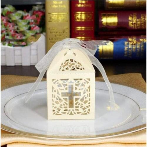 Lot de 50 bonbonnières/boîtes à dragées Musuntas en carton en forme de cage à oiseaux Pour mariages, baptêmes, décoration de tab