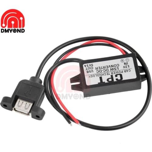 DC Converter Module 12V to 5V 3A 15W USB Output Power Adapter DE DC-DC Step Down Buck Power Supply Module for Car Charger 96