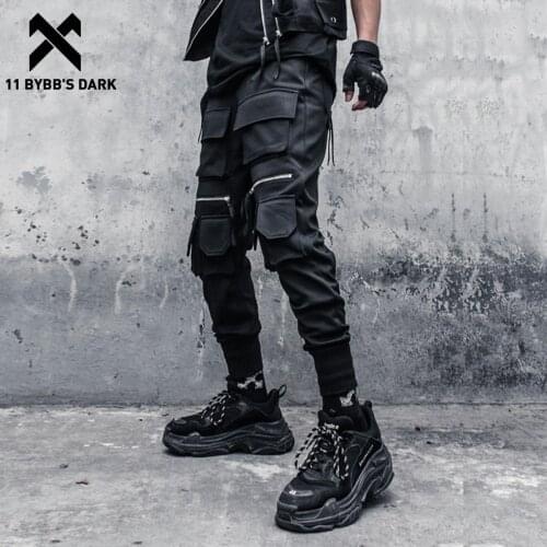 11 BYBBS DARK 2021 Zipper Multi Pockets Trousers Hip Hop Cargo Pants Men Harem Pants Loose Functional Trousers Men Streetwear