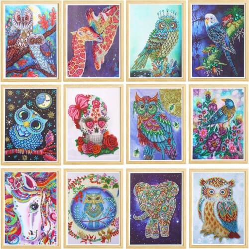 Diy alien diamond painting landscape animal painting owl flower diamond handmade embroidery Mosaic cross kit embroidered crystal