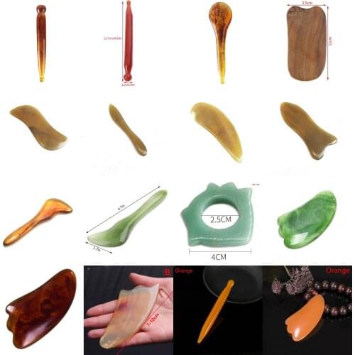 Natural Jade Stick Stone Gua Sha Facial Massage Acupunctur Point Pen Chinese Medicine Guasha Beauty Messager Tool