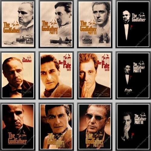 Classic film The Godfather poster bar home wall decoration retro kraft paper vintage poster,room decor wall sticker