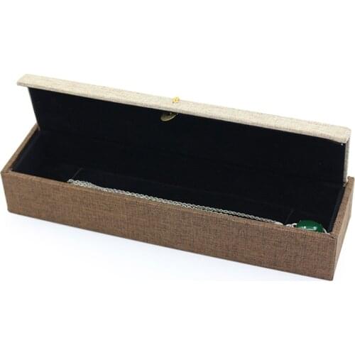 New Durable Retro Linen Copper Coin Lettering Tassel Jewelry Box Ring Pendant Bracelet Long Chain Packing Portable Boxes