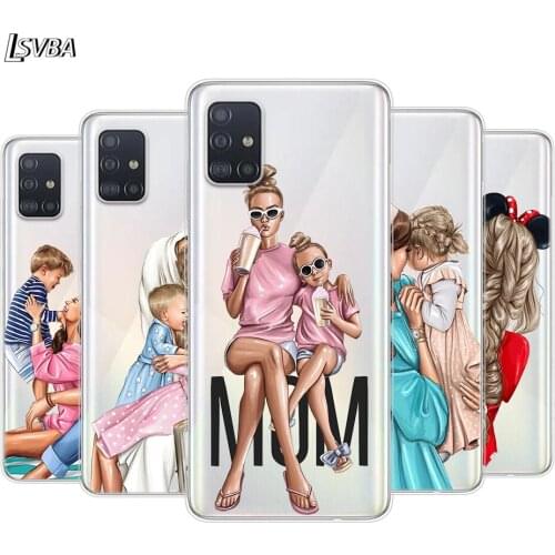 Family Mom Baby Dad For Samsung Galaxy A01 A11 A12 A22 A21S A31 A41 A42 A51 A71 A32 A52 A72 A02S Silicone Phone Case