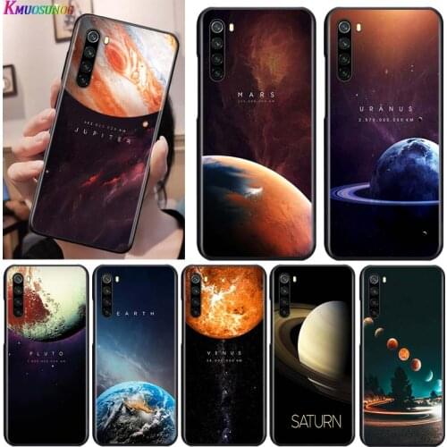 Solar System Planets Earth for OPPO Reno 2 Z 2Z 2F 3 4 5 Pro 5G 4Z 4SE 5F ACE F7 A5 A9 2020 Black Phone Case Soft Cover Shell