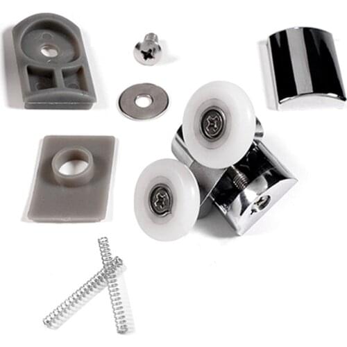 Heavy Duty Zinc Alloy Dual Wheel Top/Bottom Shower Door Rollers Runners 23mm Wheel Dia Bathroom Sliding Door Hanging Wheel