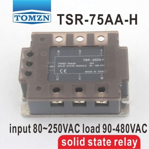 75AA TSR-75AA-H Three-phase High voltage type SSR input 80~250VAC load 90-480VAC single phase AC solid state relay