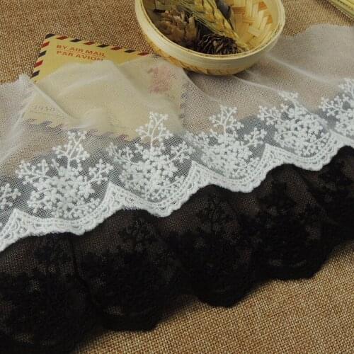 1Yards 90cm High Quality Embroidery Lace Fabric 10cm Ribbon Lace Applique Collars Sewing Trimmings Guipure Crafts Materials QZ9