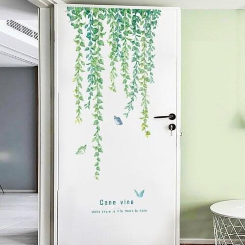 Green Vine Wall Sticker plants Home Decoration Living Room Wall Art Top Angle Line Room Decor Mural Bedroom Decals for Furniture
