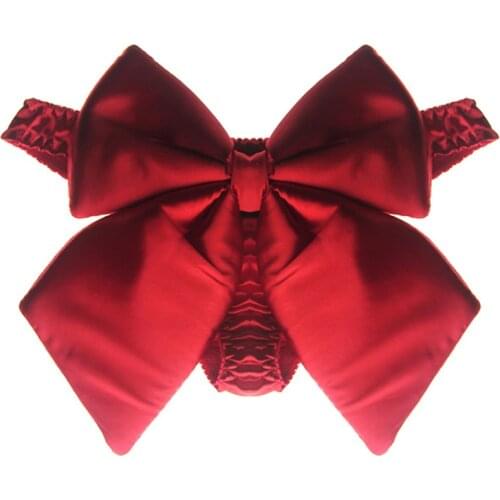 Sexy Bow Tie Thong Pants Intimates Satin Panties Solid Sexy Knickers Low Waist Thongs for Women Butterfly Micro Briefs