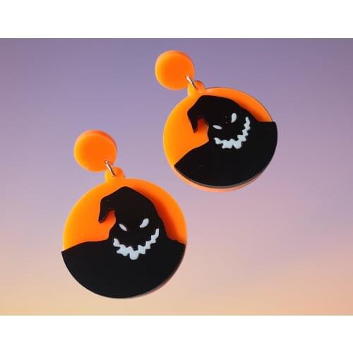 Women Punk Earrings Hallowmas Skull Pandent Earrings Charm Hip Hop Girls Gift Cute Stud acrylic jewelry Evening Party Earring