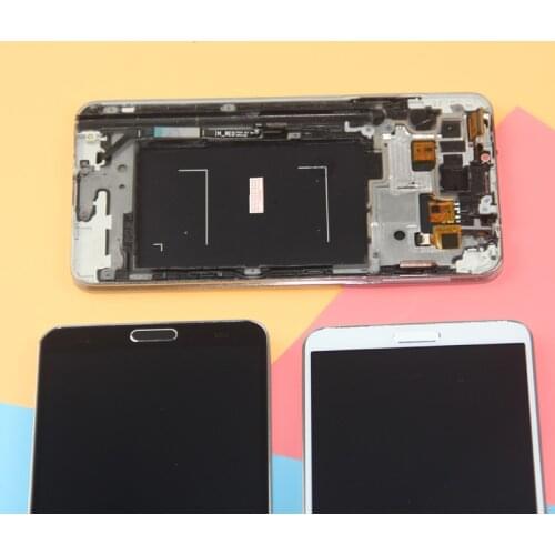 For samsung Note 3 N9005 note3 n900 n9000 Lcd screen Display+Touch Glass Digitizer Frame Assembly Black White