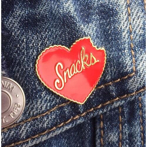 Heart Snacks pin badge