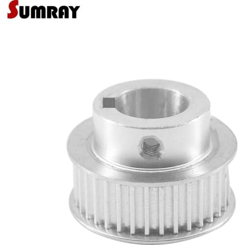 SUMRAY 3M 30T Keyway Timing Pulley 8/10/12mm bore keyway diameter 3/4mm 11/16mm width Tooth Belt Pulley for Laser Machine