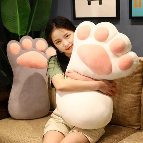 1pc 55/75cm Funny Chubby Bear Paw Plush Pillow Stuffed Soft Simulation Teddy Bear Paws Toys with Blanket Dolls Kawaii Gift