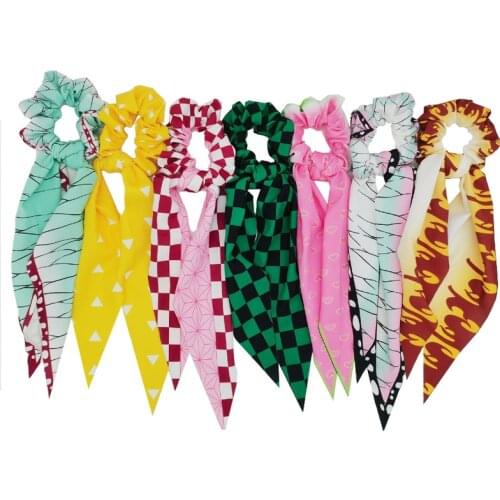 1PC Anime Cosplay Hair Ring Ribbon Fashion Scrunchies Hair Accessories Girl Costume Props Hair Band