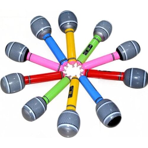 1pcs Childrens Plastic Inflatable Balloon Toy Musical Instrument Toy Microphone Party Props 25cm 35cm 50cm 65cm 80cm