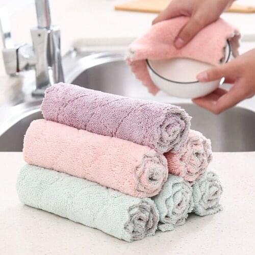 Thickening 1PC Super Absorbent Kitchen Gadgets Hygiene Cleaning Towel Clean Cloth Double-sided Non-stick Oil Ultra-fine Fiber