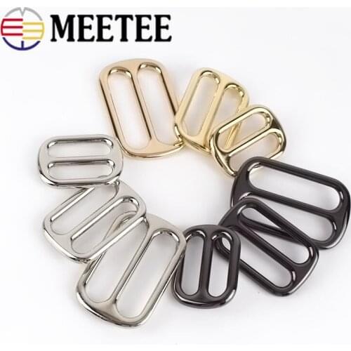 10/20pcs 25/32/38mm Bag Leather Buckles Metal Belt Webbing Tri-glide Pin Buckle Slider Loop Ring DIY Craft Repair Accessories