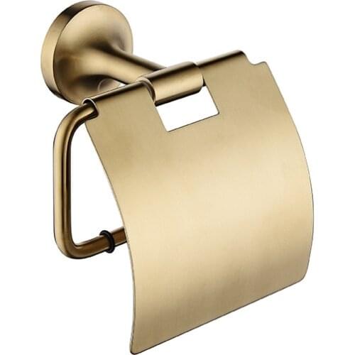 Washroom Acceessories Toilet Roll Paper Holder Wall Mount Bathroom Accessories Paper Holder Brushde Gold Tissue Holder Organizer