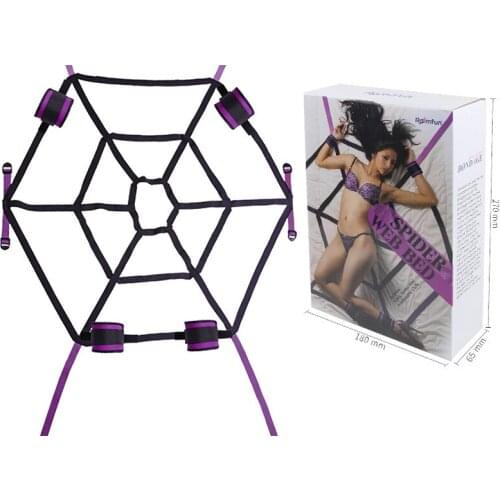 Adult Couple Sexy Bedding Fixed Binding Spider Web Bondage Handcuffs Toy