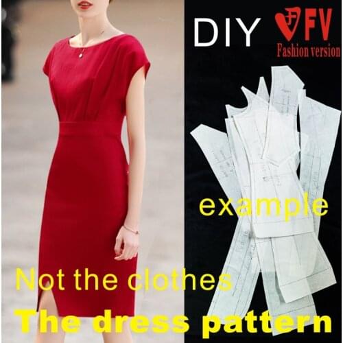 Big-brand clothing pattern ladies dress 1:1 cutting design drawing BLQ-425