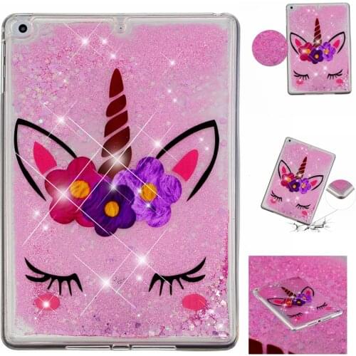 Luxury Liquid Glitter Case For Apple iPad Air 1 iPad5 Case Fashion Glitter Cartoon Soft Silicon Cover For iPad Air 1 Case