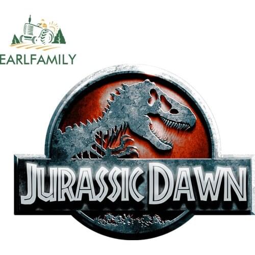 EARLFAMILY 13cm x 9.5cm for Jurassic Park Logo Waterproof Car Stickers Creativite Motorcycle Trunk Decal Waterproof Decoration