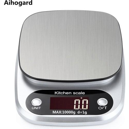 10kg/1g LCD Electronic Kitchen Scales Household Balance Cooking Measure Tool Stainless Steel Digital Weighing Food scale g OZ ML