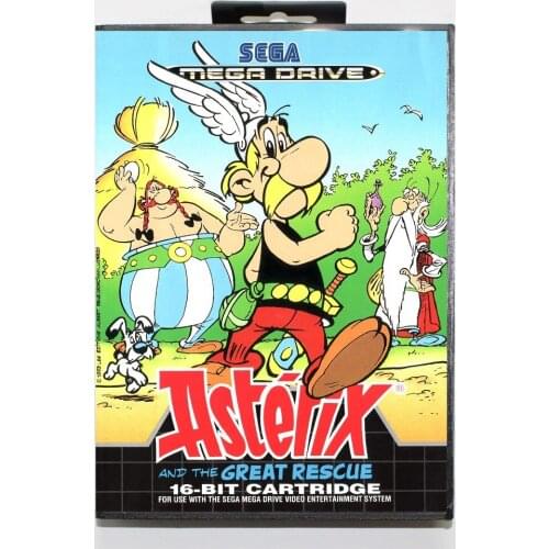 Asterix The Great Rescue Game Cartridge 16 bit MD Game Card With Retail Box For Sega Mega Drive For Genesis