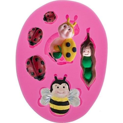 Cake Decorating Tools Beetle Bee Gum Cake Mold Handmade Soap Chocolate Dessert Decoration Tools Diy Kitchen Pastry Bakeware