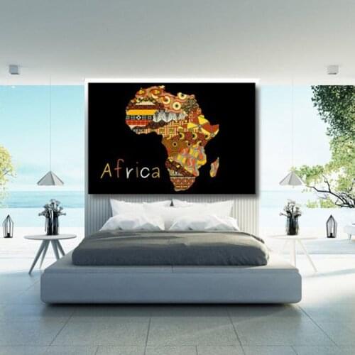 Map of Africa Canvas Wall Art Landscape Print Wall Decor Aesthetic Room Decor Africa Poster Print for Office and Home Wall Decor