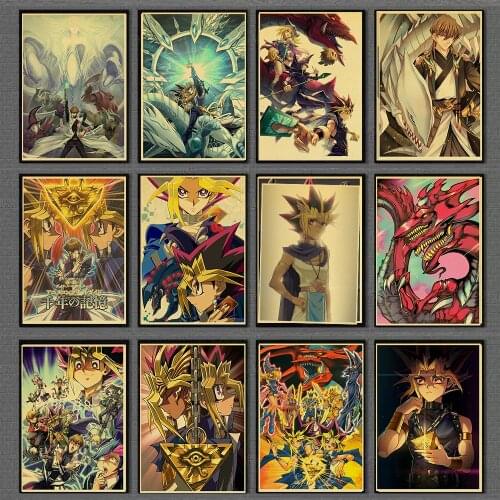 Canvas Painting Vintage Anime Series Yu-Gi-Oh Duel Monsters Dark Wall Art Nordic Posters and Prints Pictures Living Room Decor