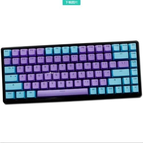 PBT Keycap 84 key Blac and Red Double Color Backlight Keycaps Universal Column For Ikbc Cherry MX Annie Mechanical Keyboard