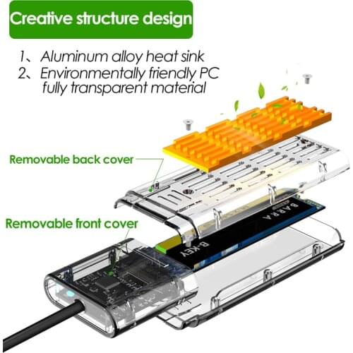 UTHAI M2 SSD Box NVME/SATA Box M.2 To Type-C SSD Adapter For NVME PCIE NGFF SATA M/B Key SSD Disk Box Transparent Hard Disk Box