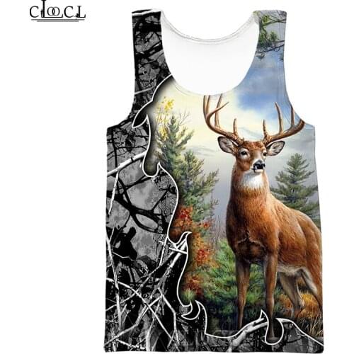 CLOOCL Summer Fashion Gym Tank Tops Deer Hunting 3D Print Sleeveless Tanktop Men Women Streetwear Vest Fitness Drop Shipping