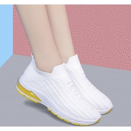 LLOGAI Woven Shoes Womens New Net Surface Increased Cushion Couple One-foot Casual Shoes Running Sports Shoes Large Size Shoes