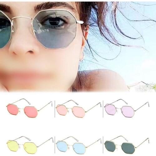 Polygon Sunglasses Men Vintage Octagon Metal Sunglasses for Women Luxury Brand Goggle Sun Glasses Ladies Gafas De Sol