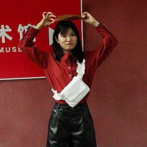 Fashion Womens Waist Bag Fashion PU Leather Female Belt Bag Shoulder Crossbody Bags Ruffle Packs Small Pocket