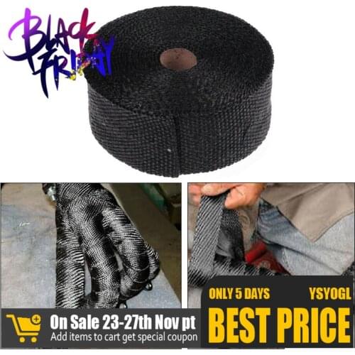 Motorcycle Accessories Universal Titanium Exhaust Heat Wrap Roll for Motorcycle Fiberglass Heat Shield Tape with Stainless Ties