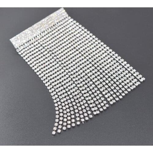 New Trendy crystal flash Brooches big long Tassel Rhinestone brooches for women Pin bride Clothing jewelry Accessories